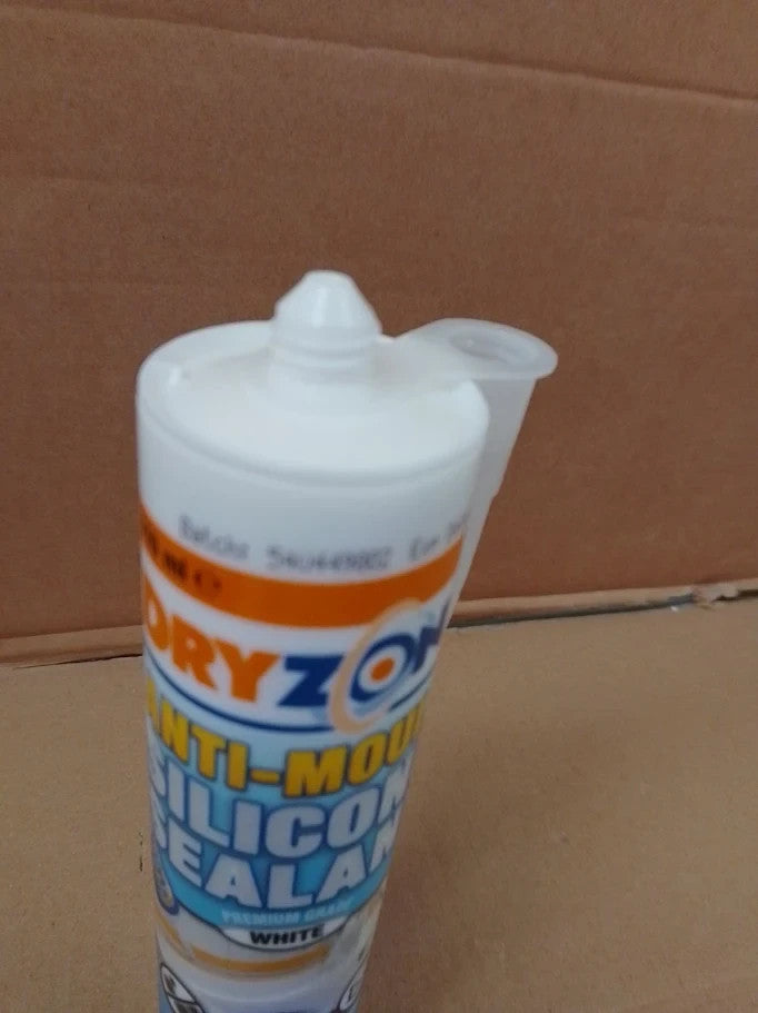 Dryzone Silicone Sealant White Anti Mould Waterproof Premium Sanitary Grade New