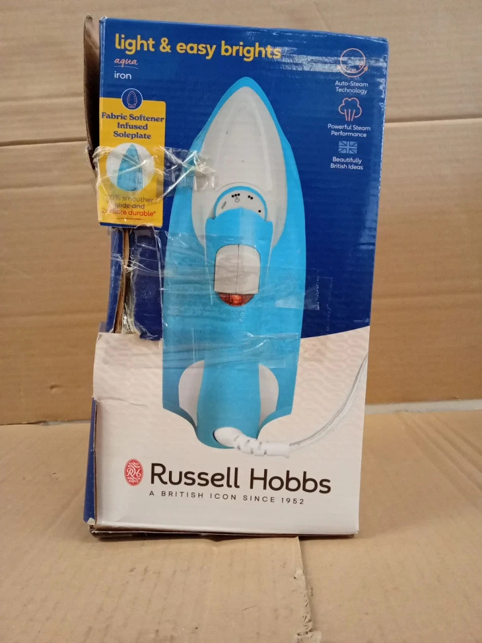 Russell Hobbs Light & Easy Brights Aqua Steam Iron 2400W 240ml Water Tank 26482