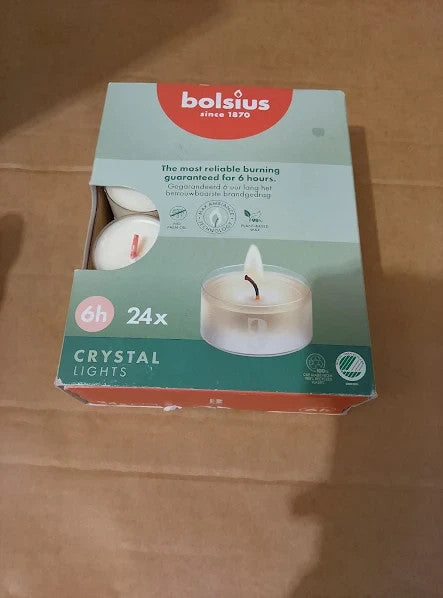 Bolsius Tealight Candles Clear Cup White 1 Box Transparent 1.54x0.87in New