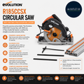 Evolution Power Tools R185CCSX Circular Saw With 1020mm 3pc Multi Material Blade