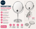 Woobroo Magnifying Makeup Mirror 10x 1x Magnification Double Sided Vanity 6in