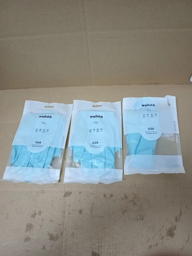Lanon 3 Pairs Wahoo Skin Friendly Dishwashing Cleaning Gloves Latex Free Medium