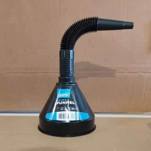 Draper 140mm PVC Flexible Funnel Gauze Filter Handle Multifunctional 56141 Black