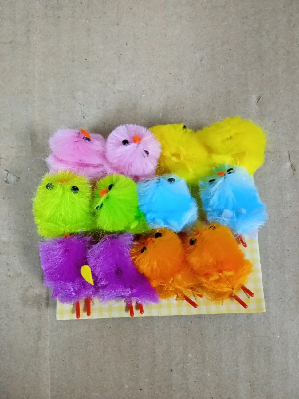 Baker Ross EK237 Easter Coloured Mini Fluffy Chicks Cake Decorations 12 Pack New