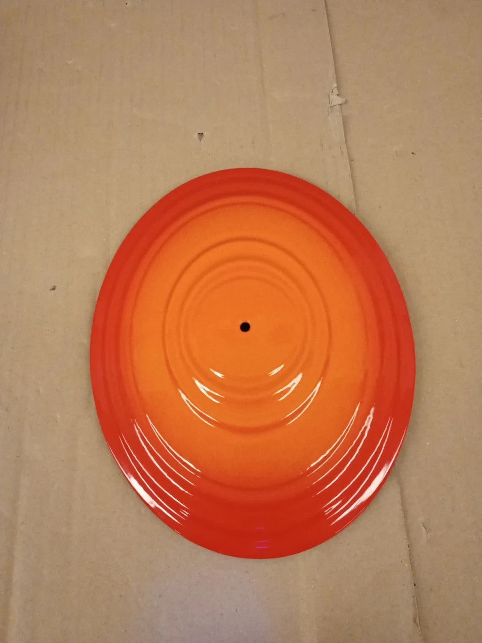 Habitat 2.4L Cast Iron Oval Casserole Dish 14.3x30x17.8cm Dia 30cm Orange