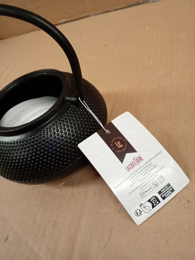 La Cafetiere Cast Iron Infuser Basket Teapot Three Cup 600ml Black New