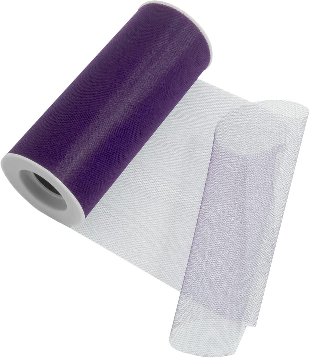Occasions Organza Polyester Tulle Mesh Net Roll 23mx15cm Plum Modern Solid New