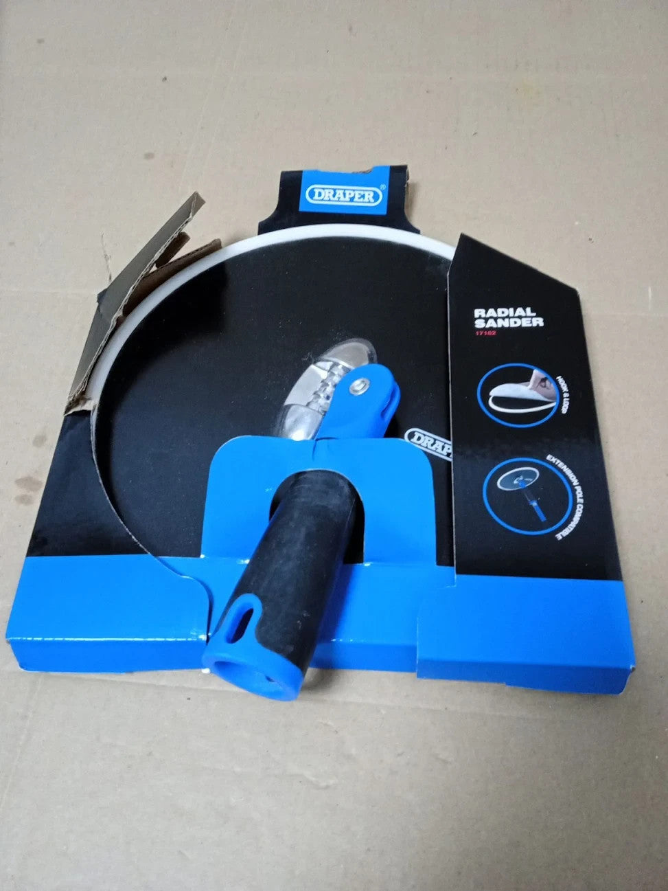 Draper 230mm Radial Sander Hook & Loop Sanding Tool Protective Rubber Bumper New