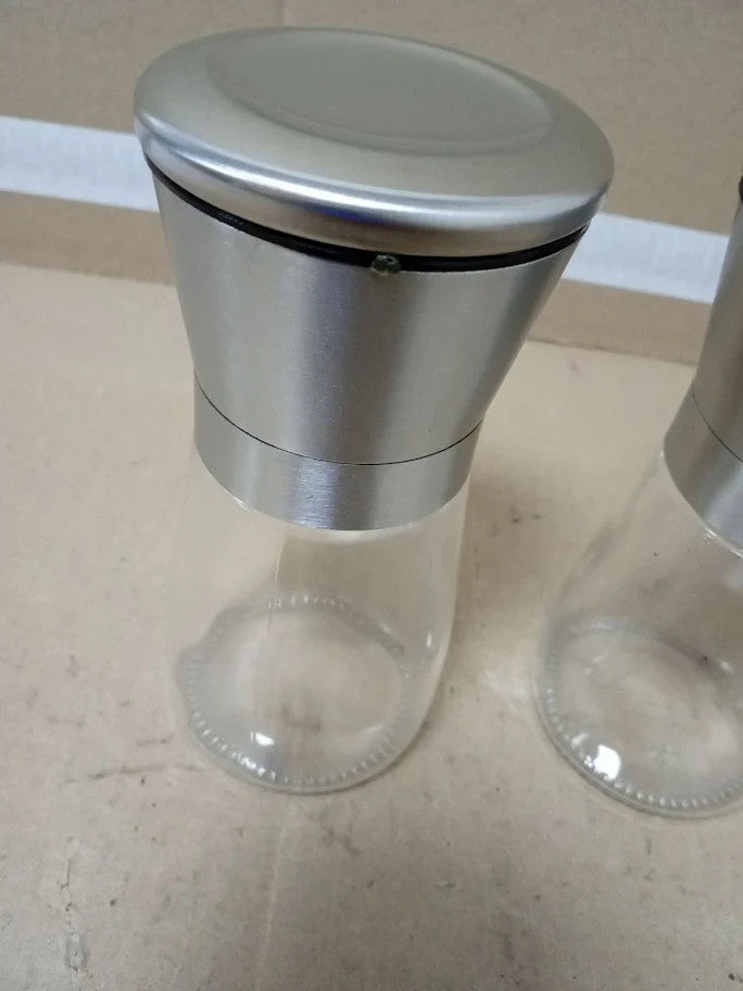 Stainless Steel Salt Pepper Grinder Refillable Adjustable Coarseness 5.3x2.5