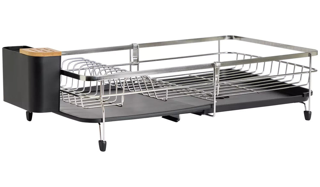 Argos Home Extendable Dish Drainer Metal 10L Bowl Capacity 17.3x32cm Silver New