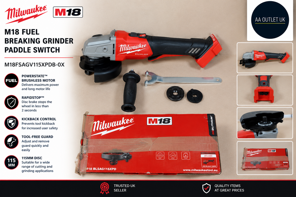 Milwaukee M18FSAGV115XPDB0X M18 Fuel Breaking Grinder Paddle Switch Naked