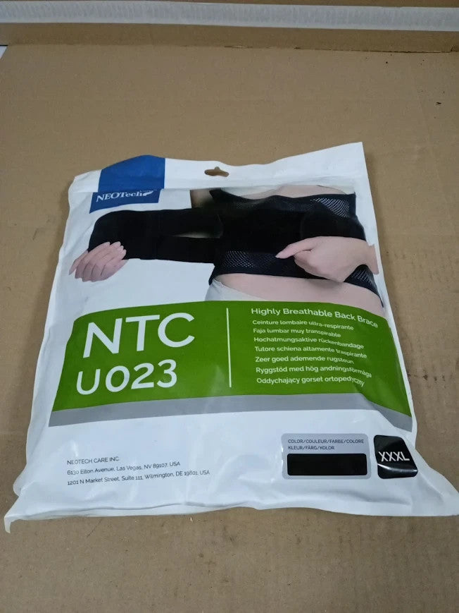 Neotech Care Back Brace Unisex Lumbar Back Support Belt Black XXXL New