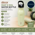 Decor Snap N Seal 500ml Stainless Steel Water Bottle Straw BPA Free Leakproof