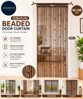 QiBoYuYe Beaded Door Curtain Fly Screen Window String Coffee 90x200cm