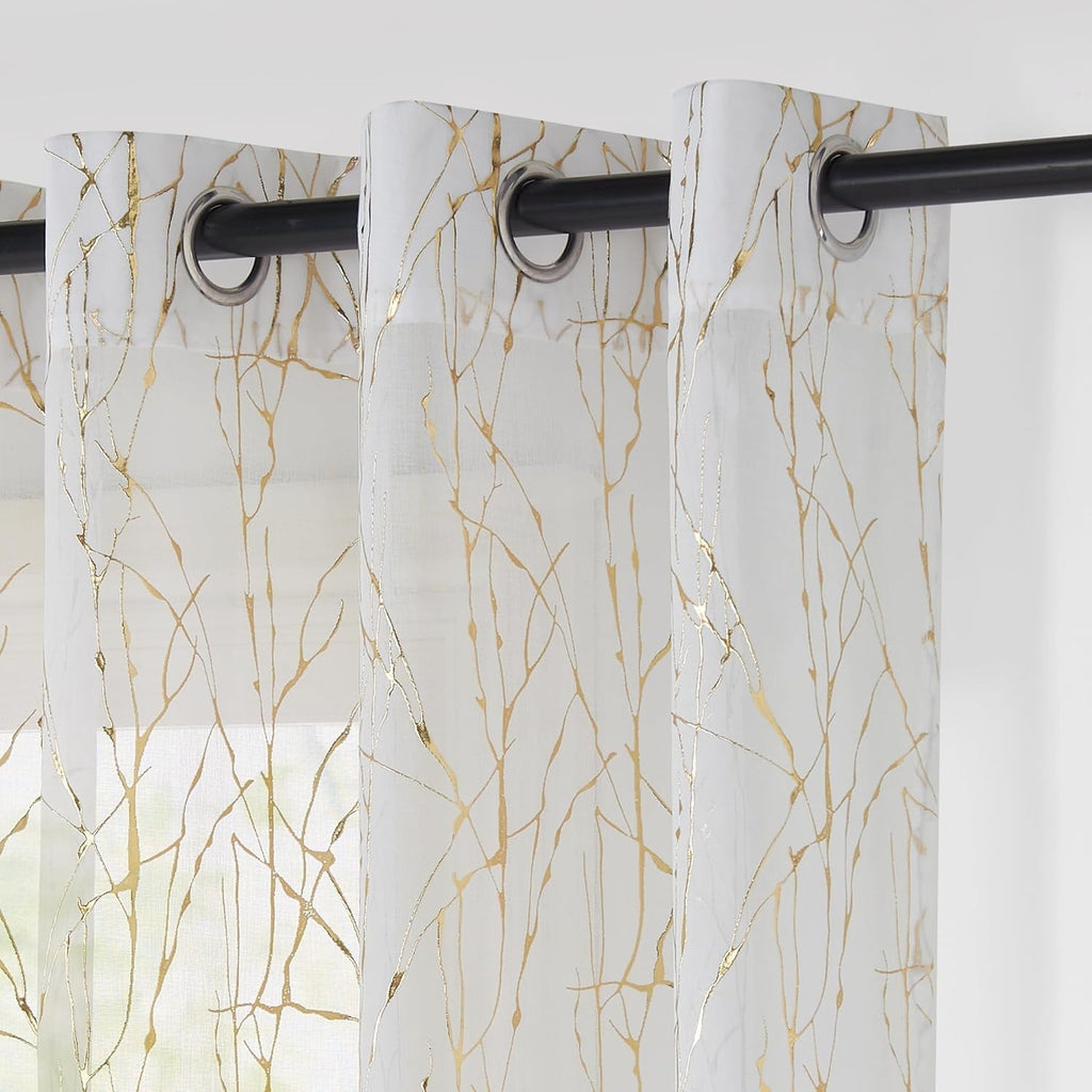 PONY DANCE Linen Look Voile Curtains 72 Drop Pair 3D Drip Coating 52x72in New