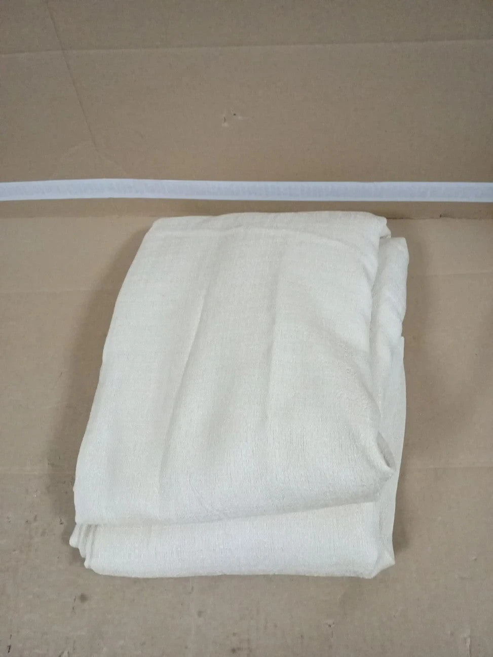 Melodieux 2 Panel Faux Linen Voile Net Curtains Semi Sheer Beige 55x89in New