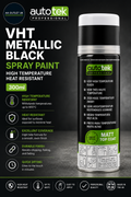 Autotek VHT Metallic Black Spray Paint 300ml High Temperature Heat Resistant
