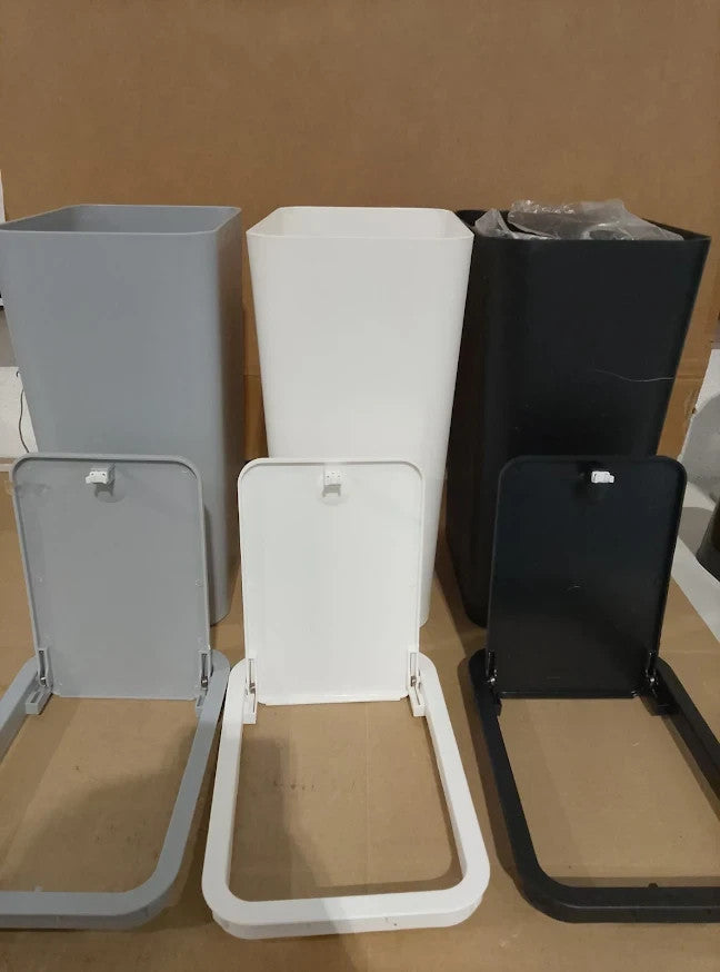Xygobla 3 Pieces Slim Bathroom Bin 10L Pop Up Lid Anti Odour Toilet Waste Can