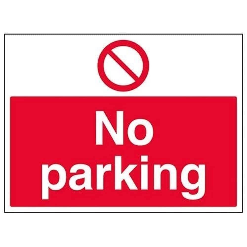 V Safety 52042BFS No Parking Sign Landscape 400x300mm Self Adhesive Vinyl New