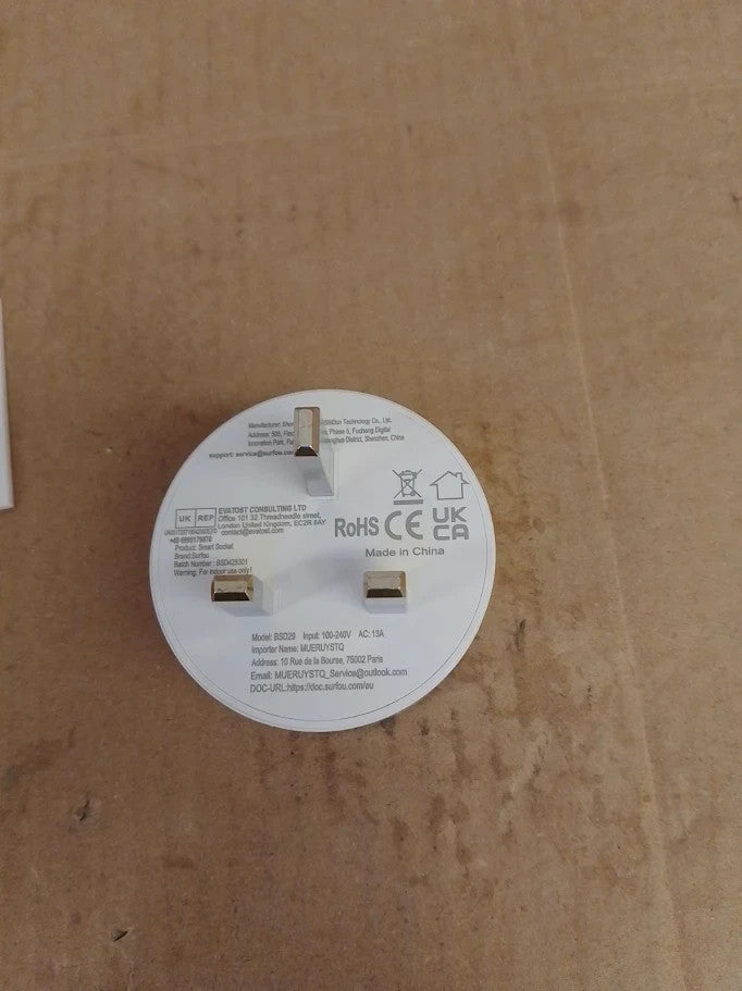 Surfou Smart Plug WiFi Socket Energy Monitoring Timer Schedule App White New