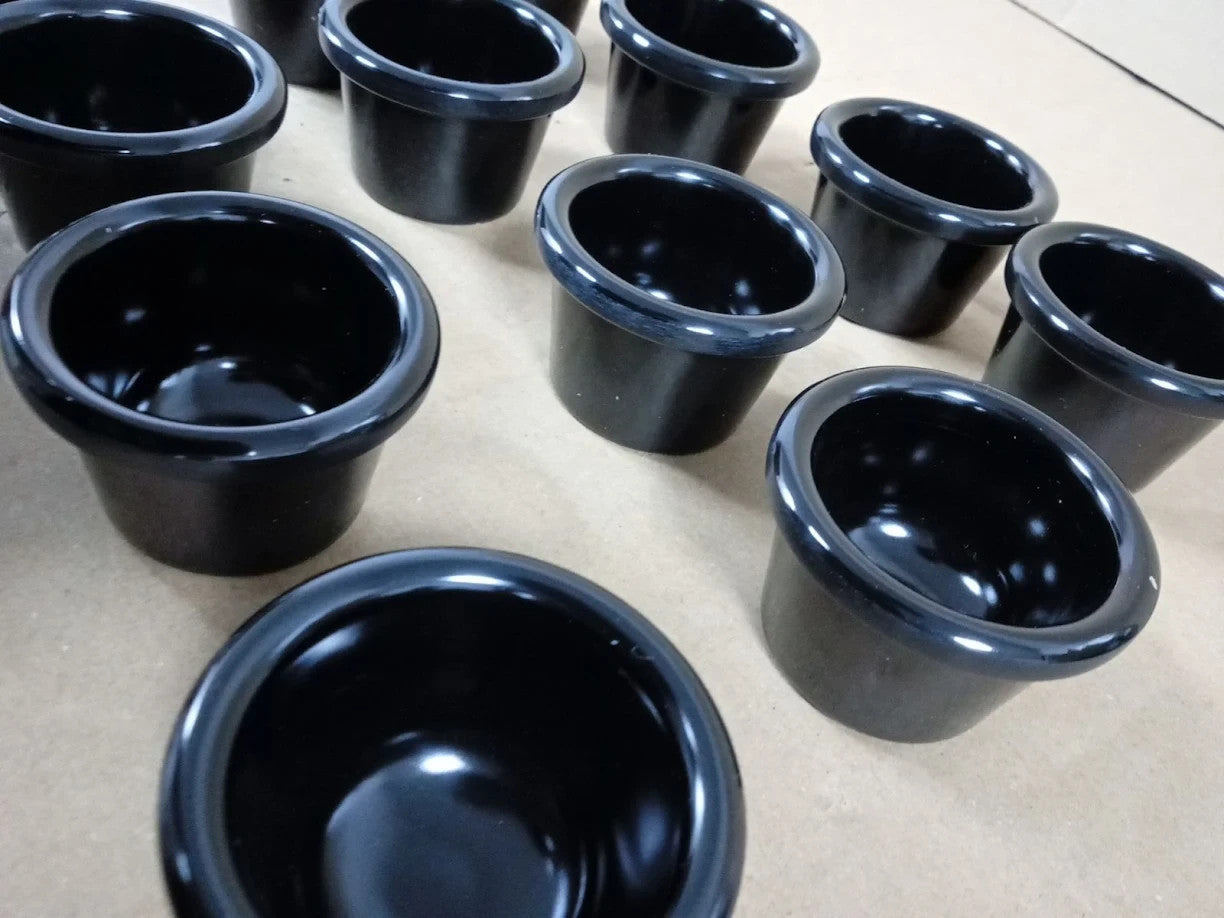 Olympia Kristallon Melamine Plain Ramekins 63mm 12 Pieces Black 20°C-120°C New