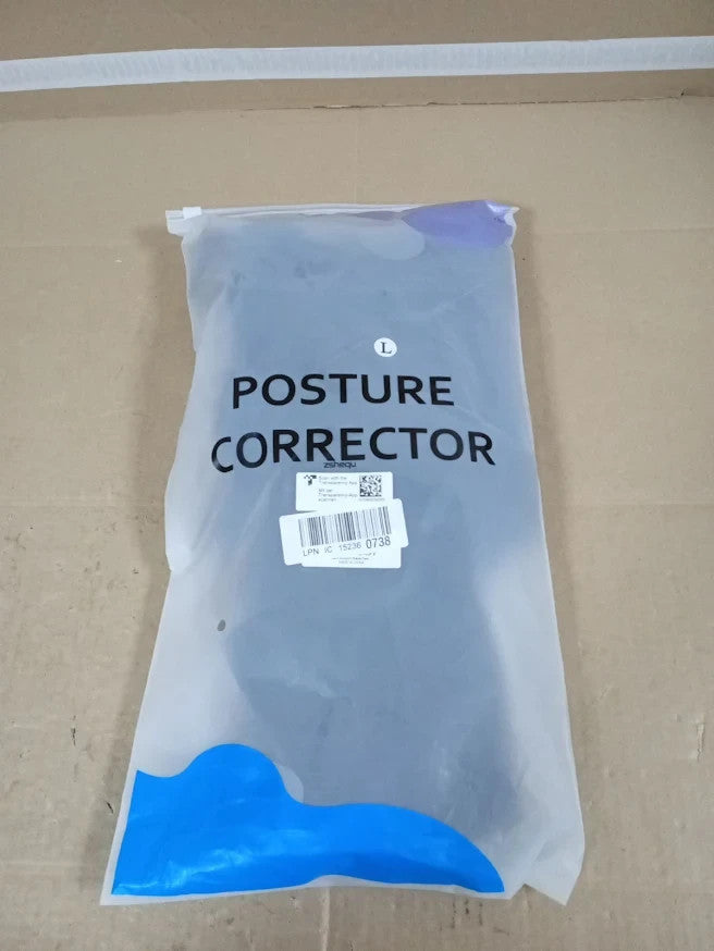 Back Support Brace Posture Corrector Adjustable Lumbar Shoulder Belt Size L New