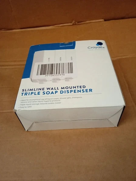 Croydex Slimline Triple Soap Dispenser 450ml Each Dispenser 18.3x8x19cm