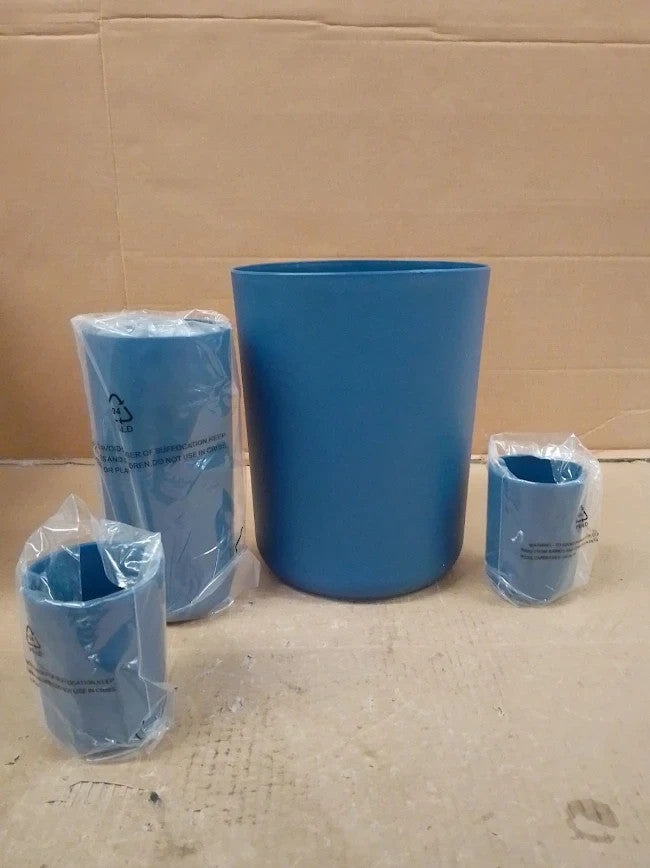 Clara Clark Bathroom Set Gray Bathroom Accessories Set Navy Plastic