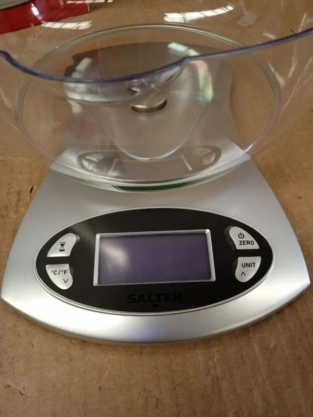 Salter Bowl Electronic Scale Plastic Material Imperial Metric Silver New