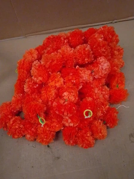 Zig Zag Artificial Marigold Garland 5pcs Pack Ideal Weddings 4.5-5ft Long New