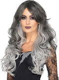 Smiffys Deluxe Gothic Bride Wig Grey Heat Resistant Styleable Halloween New