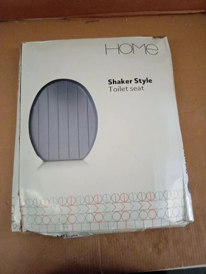 Argos Home Tongue And Shaker Style Toilet Seat Adjustable Hinges Grey New