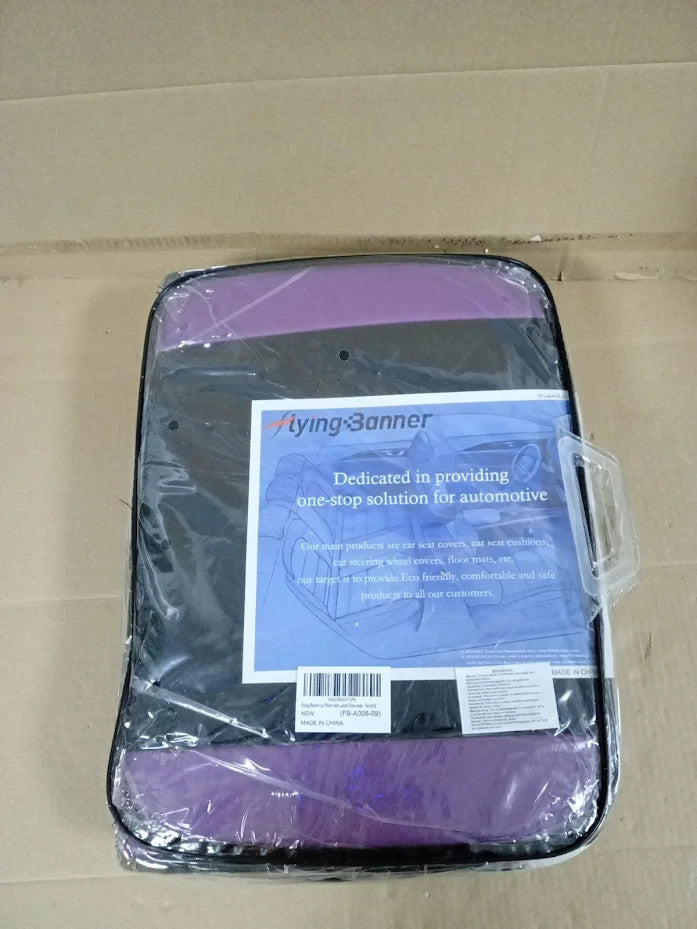 Flying Banner Carbon Fiber Car Seat Covers Floor Mats Full Set Black Purple New