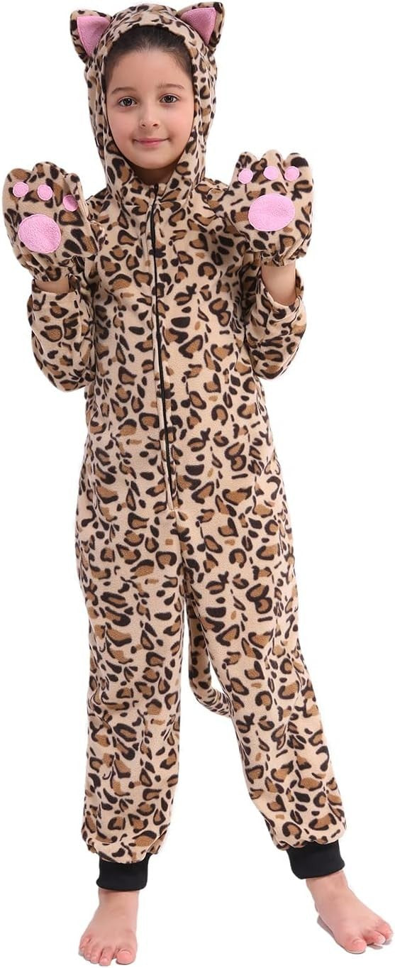 Sincere Party Fleece Cheetah Costume Halloween Leopard Cat Small 4+ New