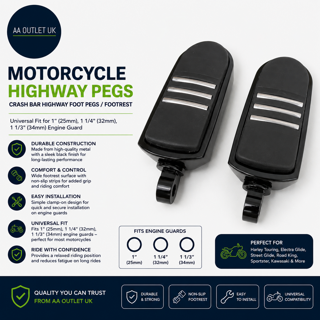 Motorcycle Highway Pegs Crash Bar Highway Foot Footrest Harley Touring Electra