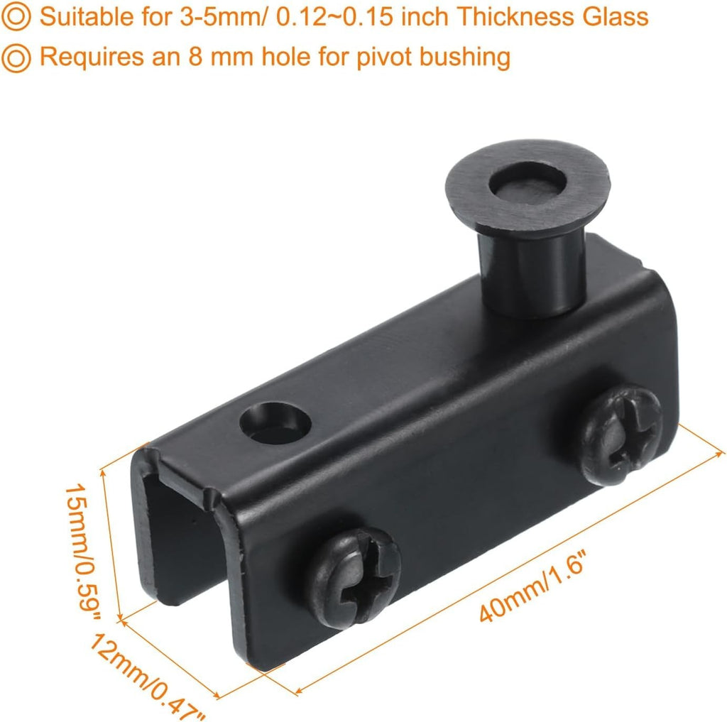 Sourcing Adjustable Hinges Clamp Pair Iron Cabinet Glass Door Black New