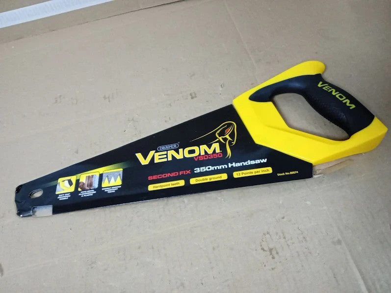 Draper Venom Handsaw 350mm Second Fix Double Ground Hand Too High Carbon New