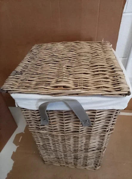 Argos Home Willow Laundry Basket Grey Wicker Frame Fully Assemble 56x35x35cm