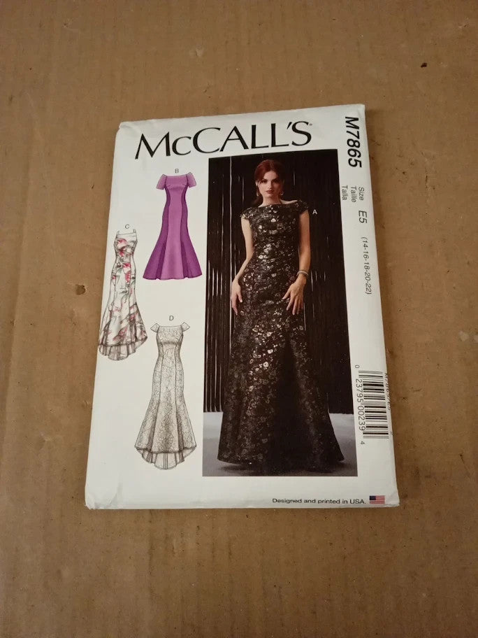 McCalls M7865 Sewing Pattern Template Paper Plain 14 To 22 Plain New