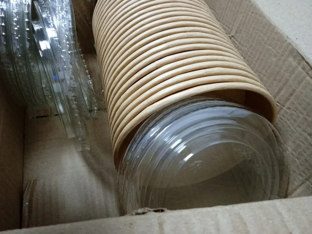 E Greenwize Kra Paper Salad Bowls Lids Food Containers Brown Takeaway 500ml New