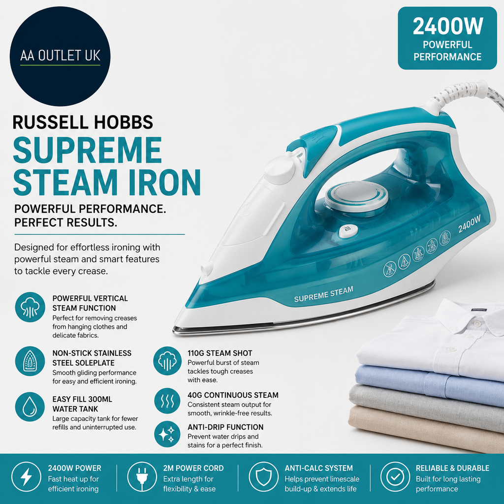 Russell Hobbs Supreme Steam Iron Powerful Vertical Function 2400W 23061