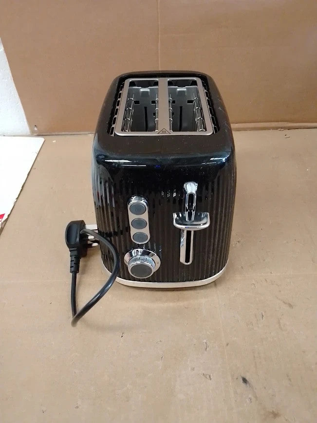 Breville Bold 2 Slice Toaster High Lift Wide Slots Black Silver Chrome VTR001