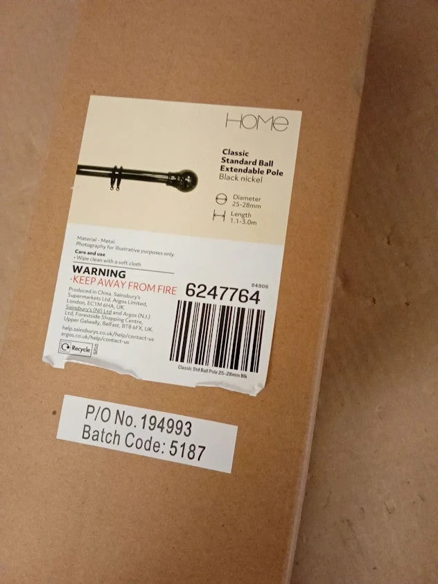 Ah Classic Std Ball Pole 25-28mm Blk New