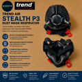 Trend Air Stealth P3 Dust Mask Respirator S/M Replaceable HEPAC Filters 99.99%