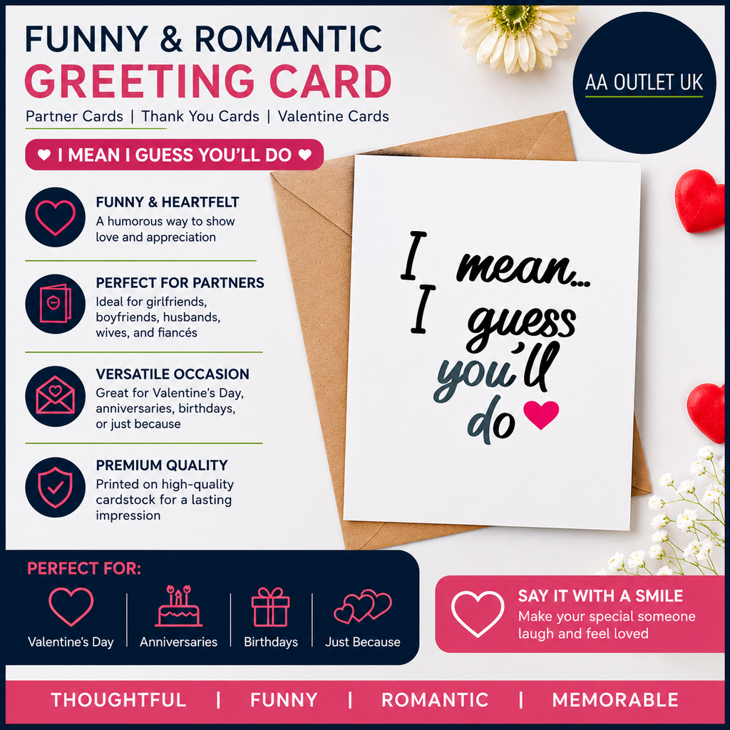 Funny Romantic Partner Cards Thank You I Mean I Guess You'll Do Girlfriend