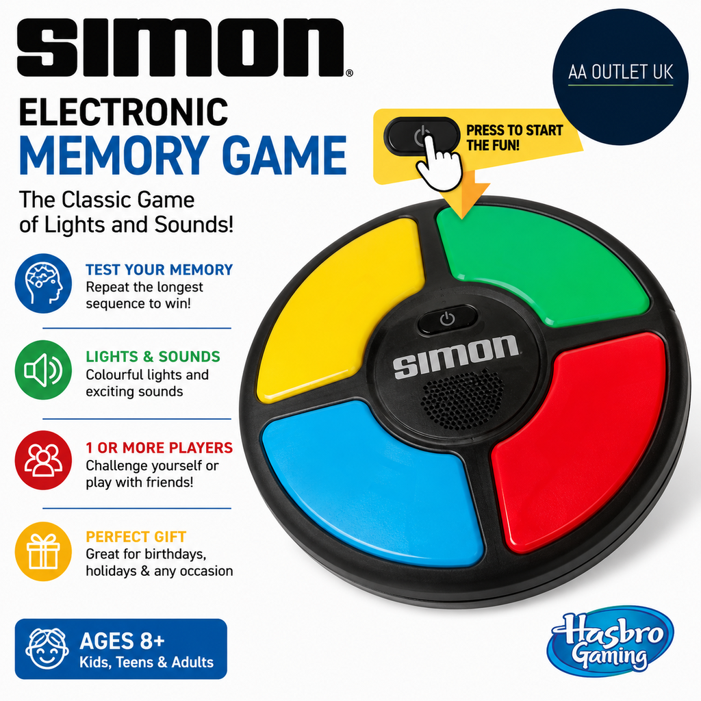 Hasbro Gaming Simon Electronic Memory Game Handheld Light Sound 8+