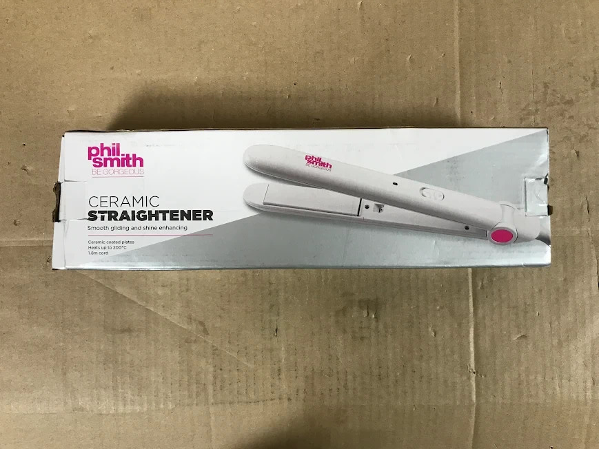 Phil Smith RH607A Ceramic Hair Straightener Smooth Gliding Shine White