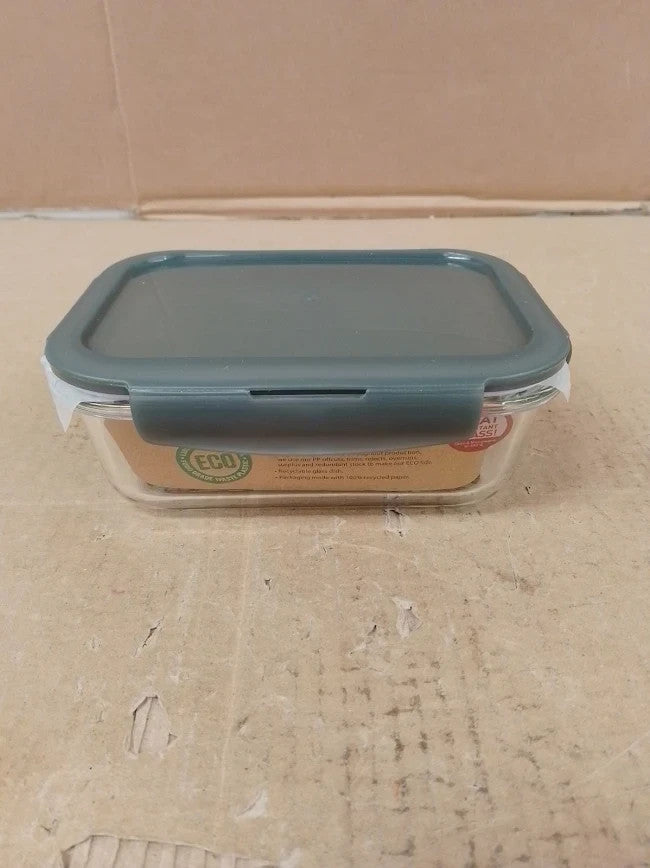 Lock Lock Oven Glass Airtight Rectangle Container 630ml LLG428 17.5x13x6.5cm New