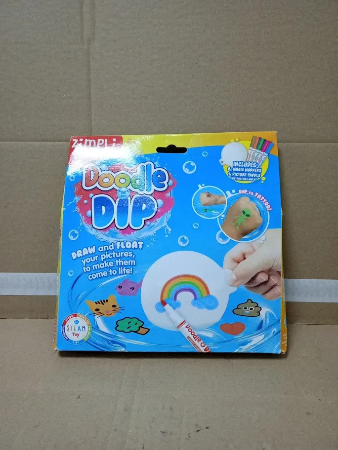 Zimpli Doodle N Dip 8pc Magic Markers Picture Paddle Draw Water Colouring New