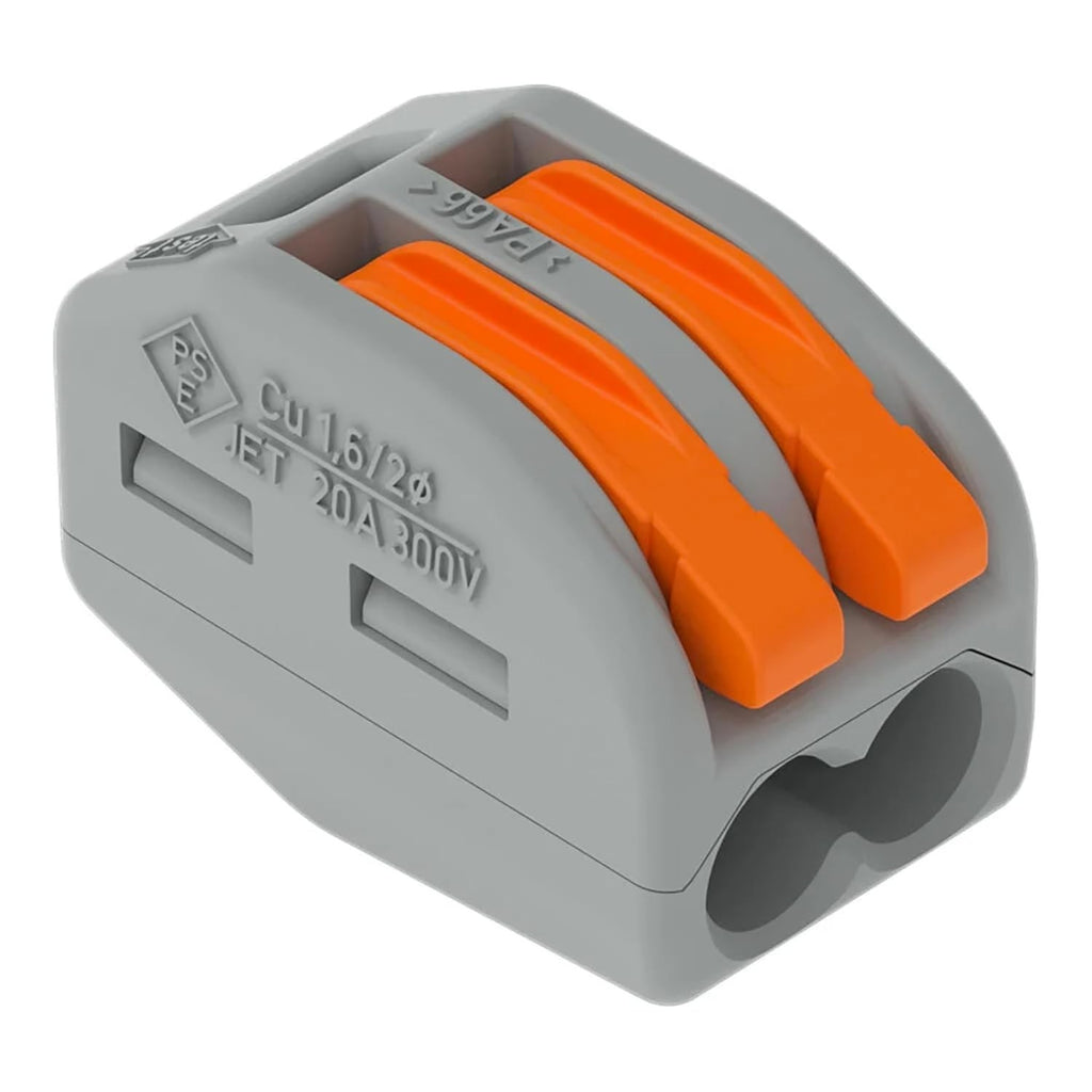 Wago 222 412 2 Pole Lever Cable Connector 0.08 2.5mm Grey Orange 50pcs New